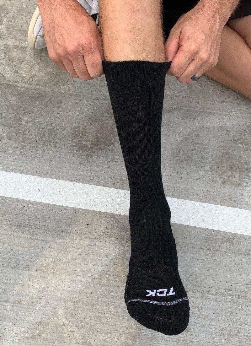 TCK Performance Basketball Socks 3 Pack Crew (White, Medium) - Image 5